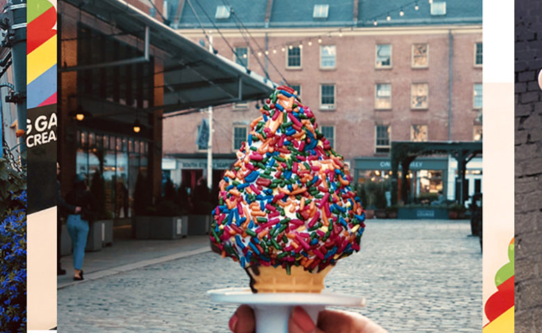 woman holding an ice cream cone