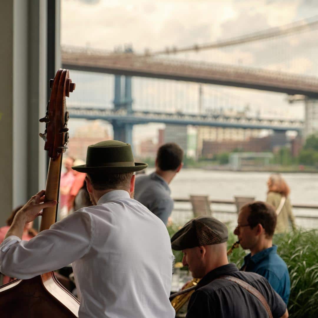 Live jazz. Outdoor dining. On the water. Reservations for @thefultonnyc ➤ link in bio.