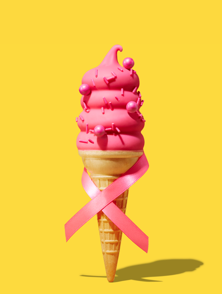Think Pink ice cream cone from Mister Dips