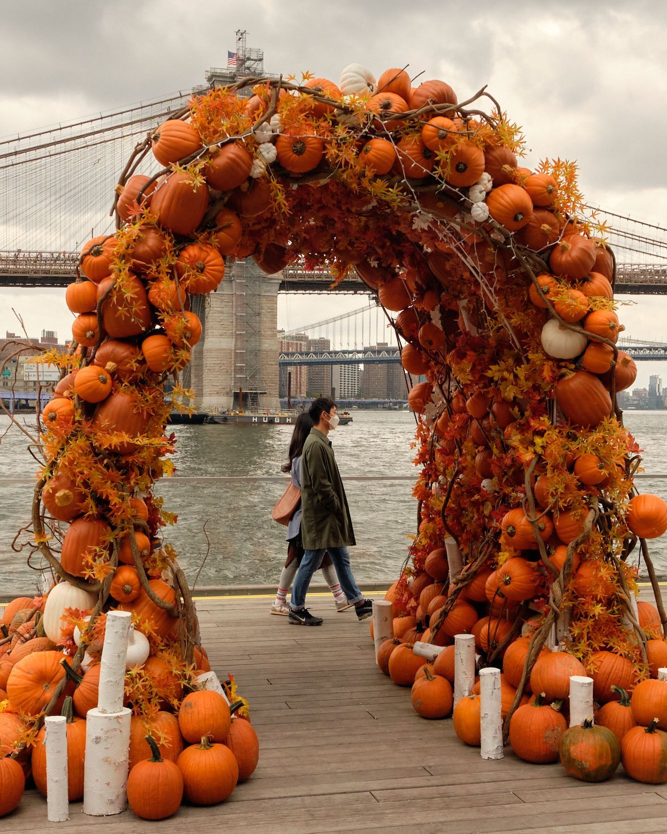 The Pumpkin Arch is back on @pier17ny. Open for  through October. #PumpkinArch #TheSeaport
