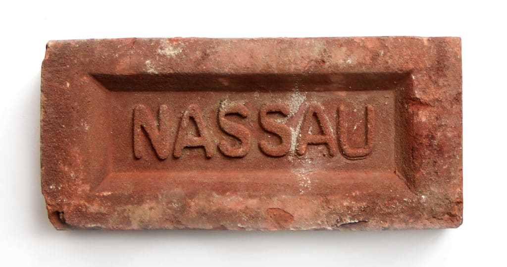 antique brick stamped with NASSAU