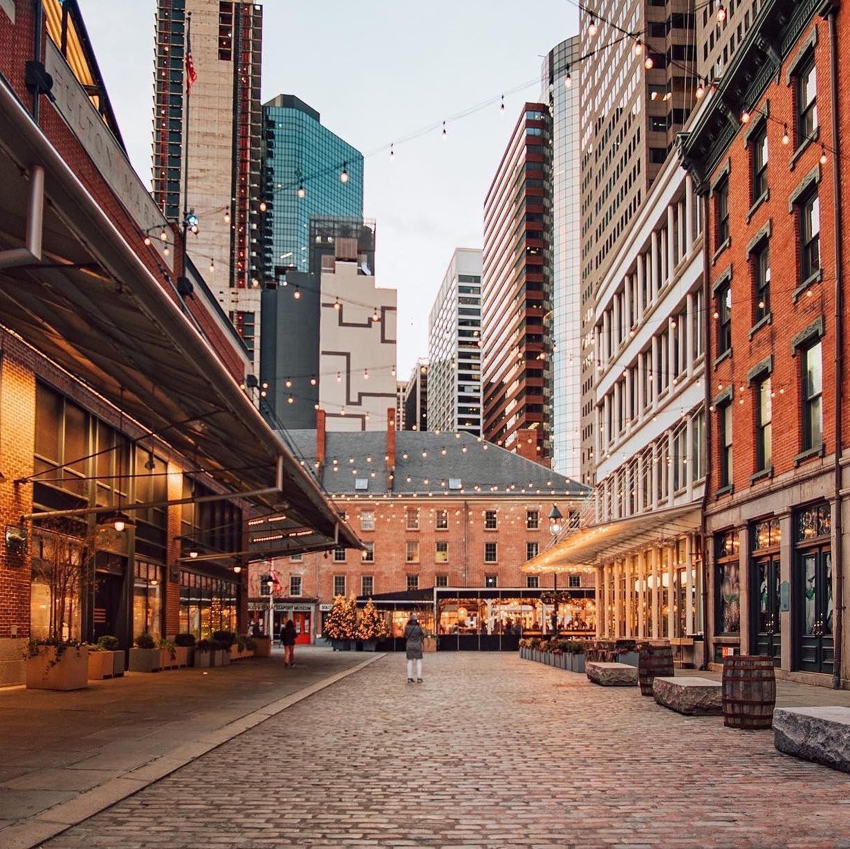 Golden hour on the cobbles. Get Lost. Find New York. #TheSeaport  @thehungrylark