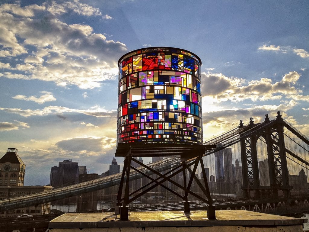 Stained glass watertower