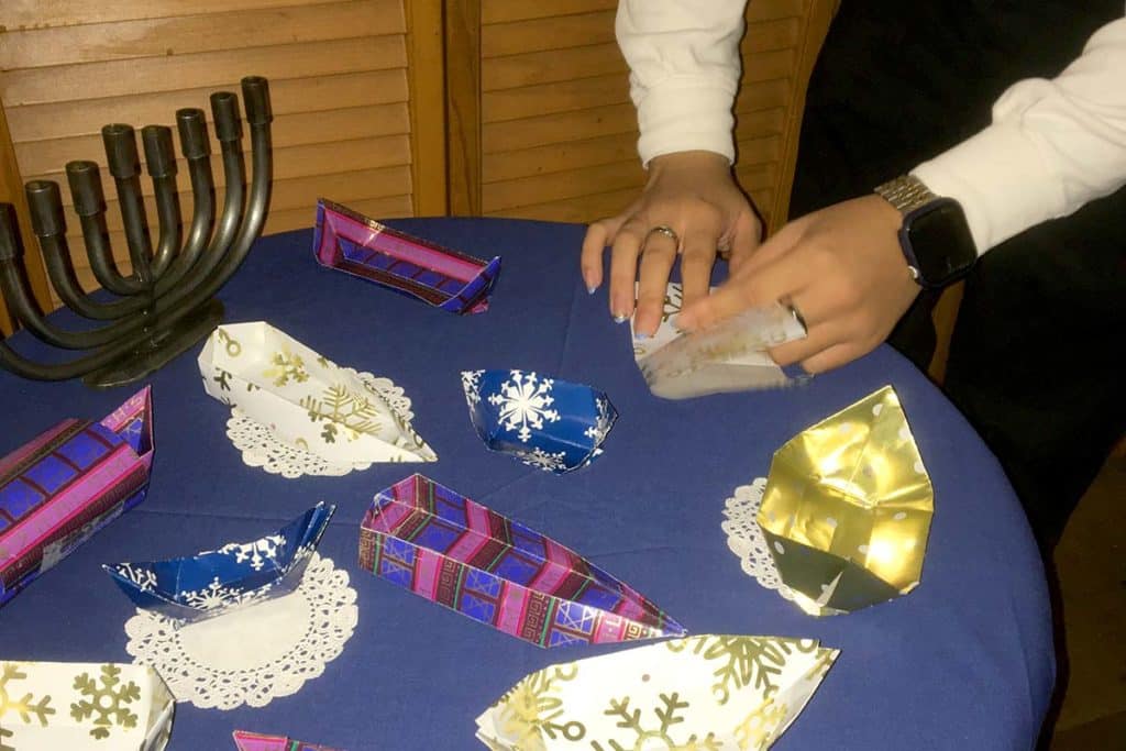 holiday paper boat workshop at the Seaport Museum