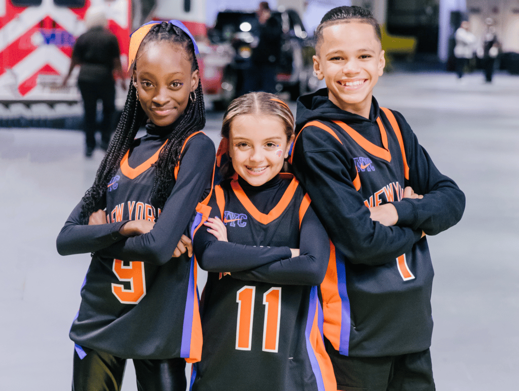 a group of three Knicks City Kids