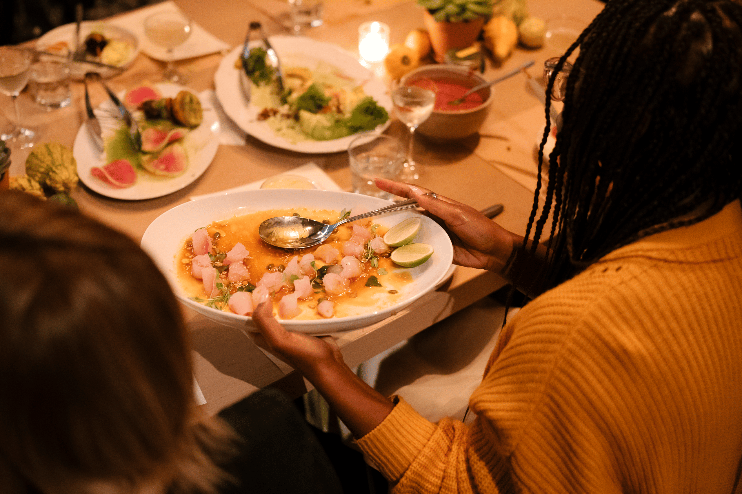 harvest dinner at Malibu Farm