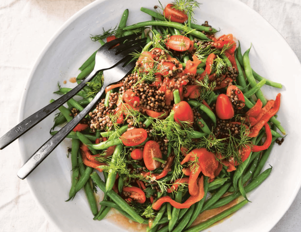Red and green bean holiday salad