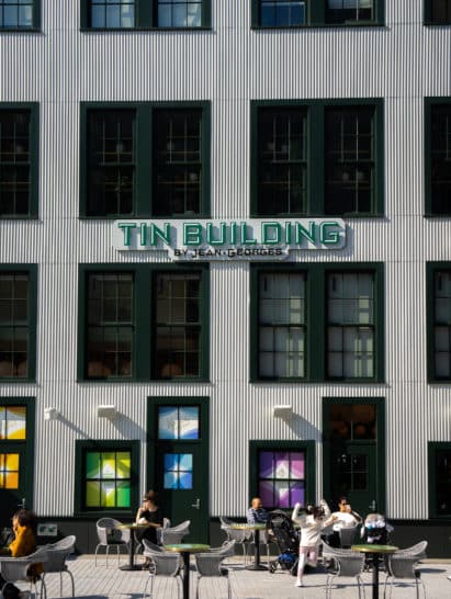 Exterior of Tin Building by Jean-Georges
