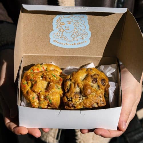 Voted NYC’s best chocolate chip cookie for a reason. Get a taste at @funnyfacebakery. #TheSeaport