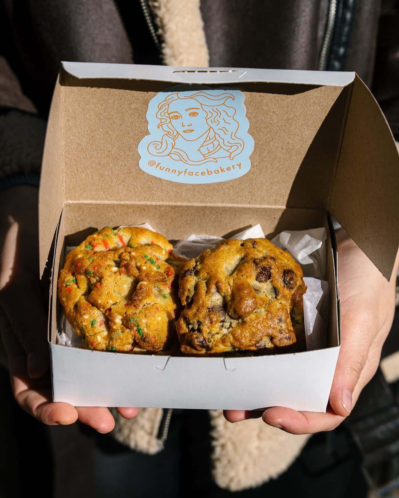 Voted NYC’s best chocolate chip cookie for a reason. Get a taste at @funnyfacebakery. #TheSeaport