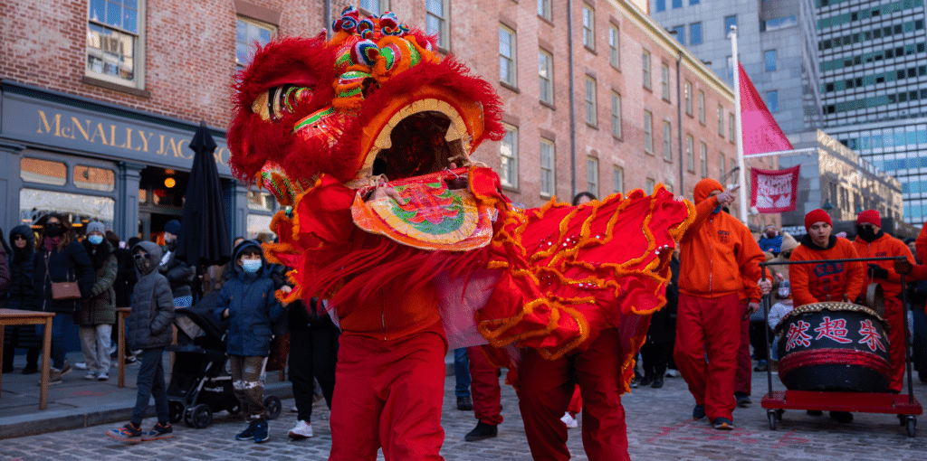 lion dance at the Seaport