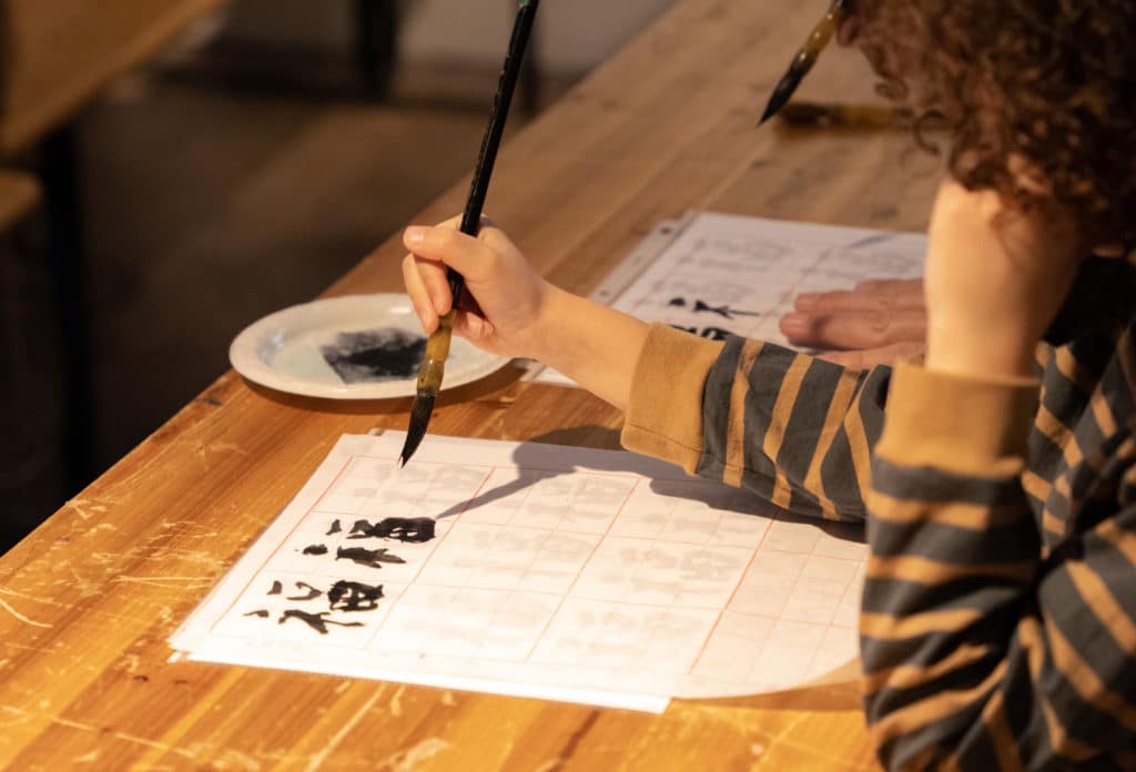 calligraphy workshop at the Seaport Museum