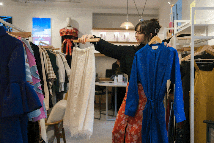 female shopping clothes at The Canvas