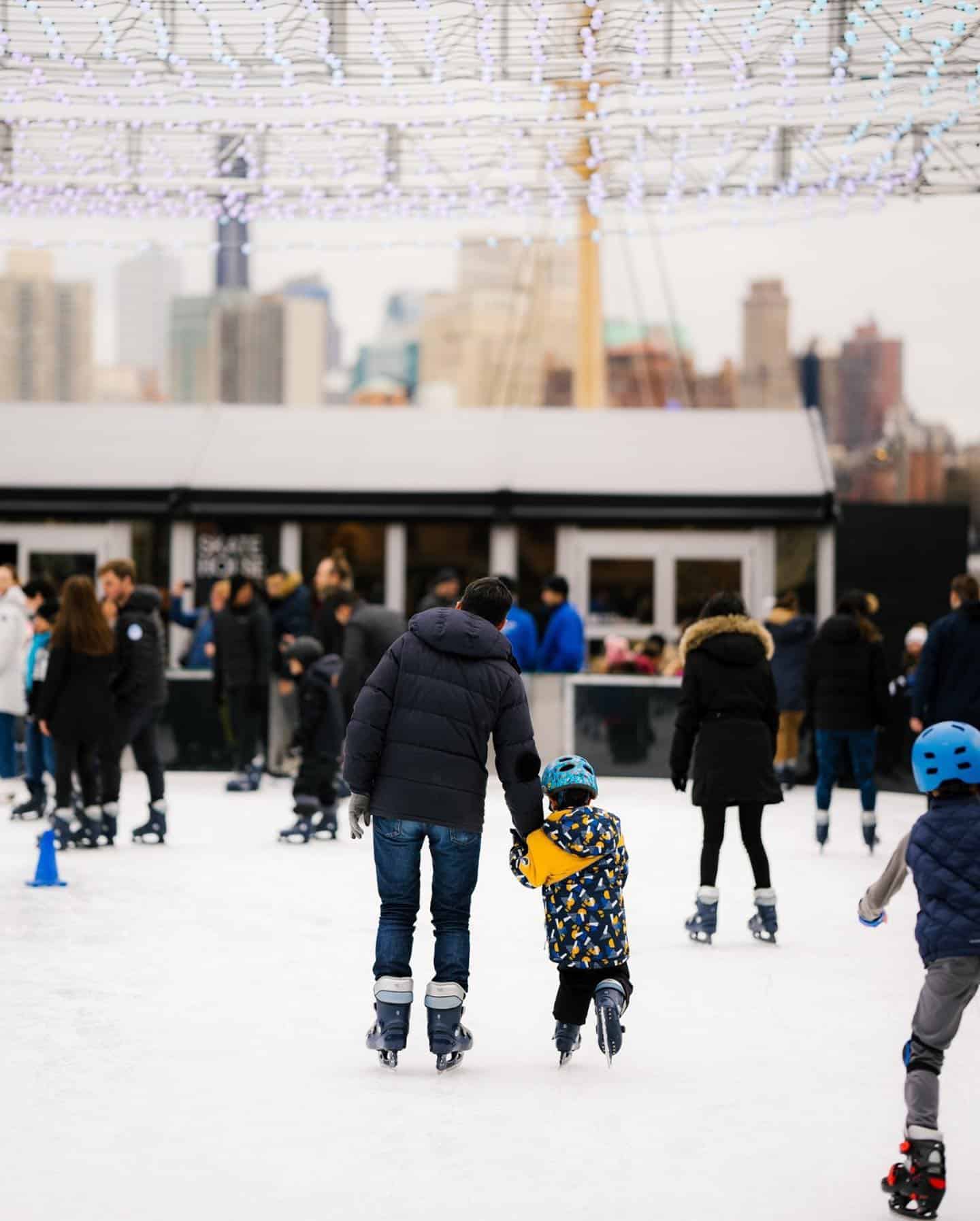Nineties classics. Live vinyl DJ. Throwback jams. Last chance to skate to the beat ➤ tonight on the ice. Link in bio to book. #TheSeaport