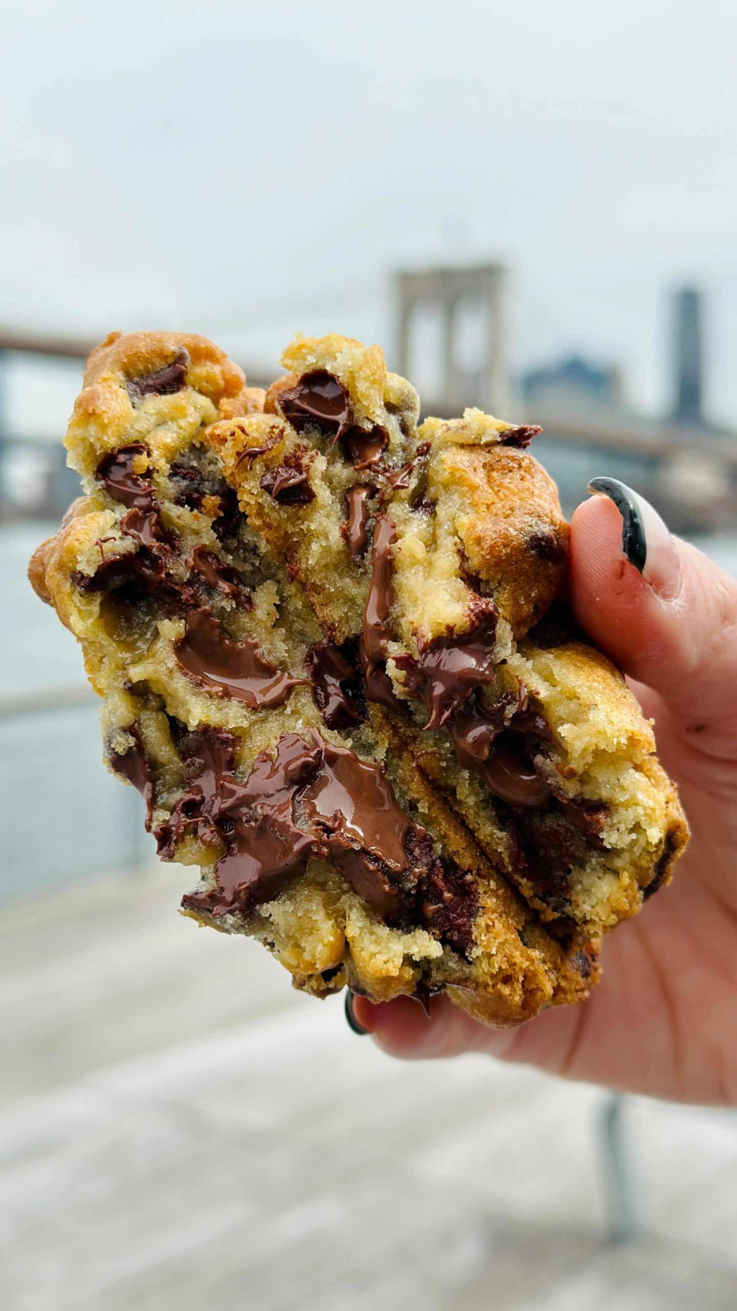 The perfect pov of @funnyfacebakery’s award winning chocolate chip cookie. #TheSeaport