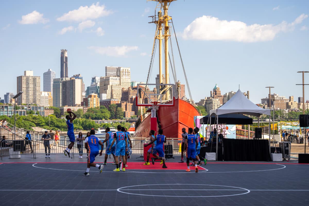 basketball court at the Seaport
