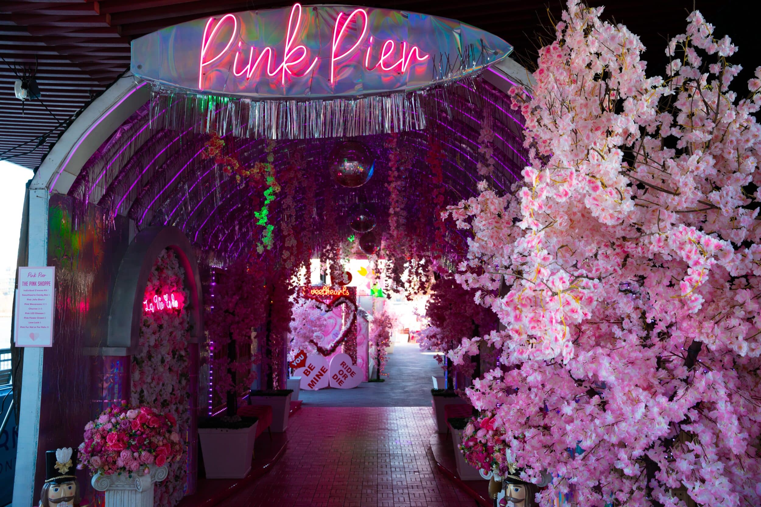 pink pier at watermark, pier 15, the seaport nyc