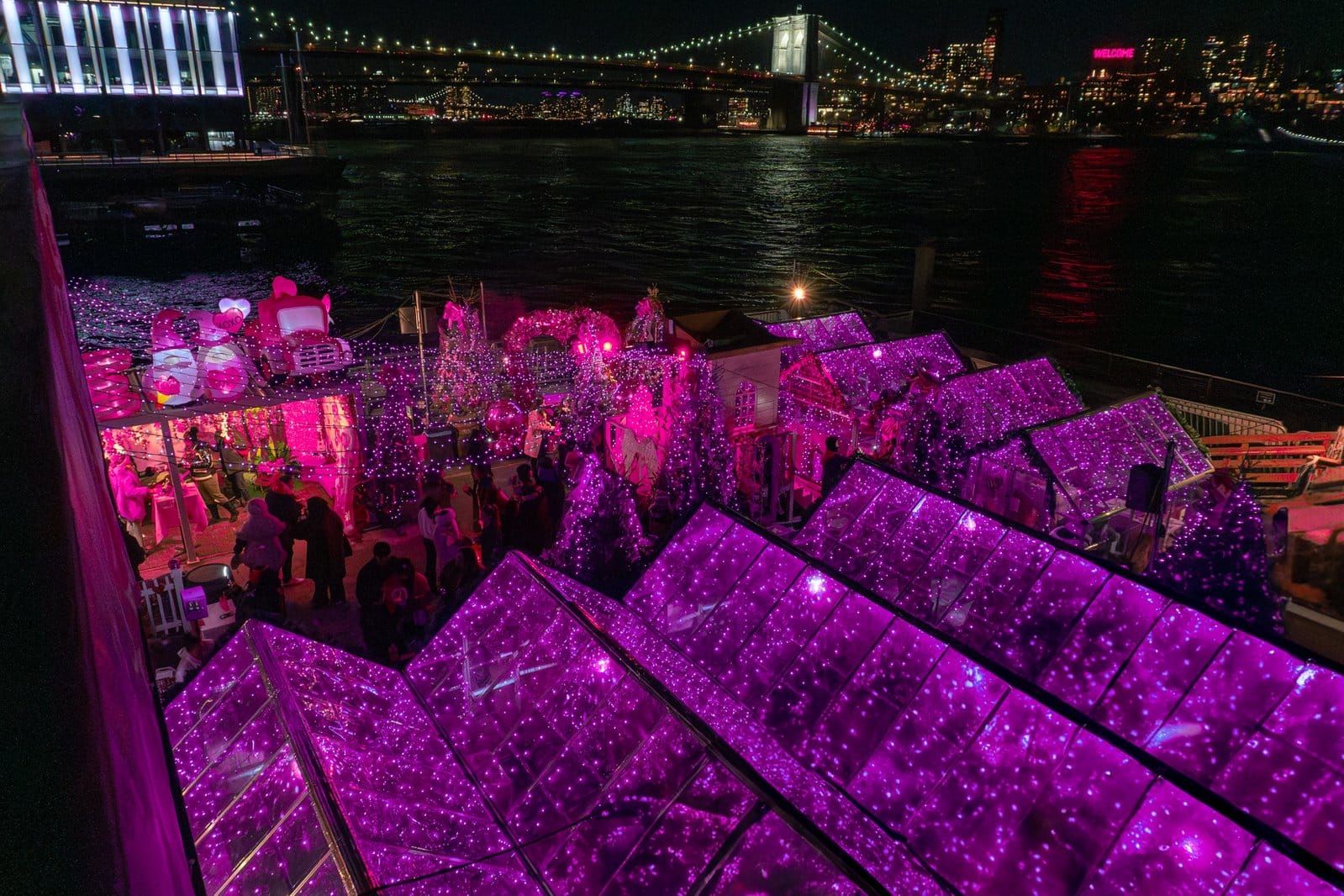 pink pier at watermark at the seaport nyc