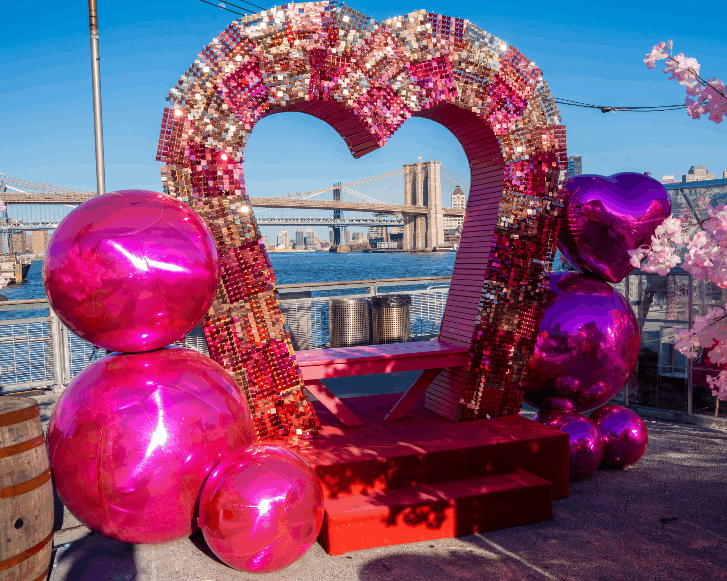 pink pier at watermark, pier 16 the seaport