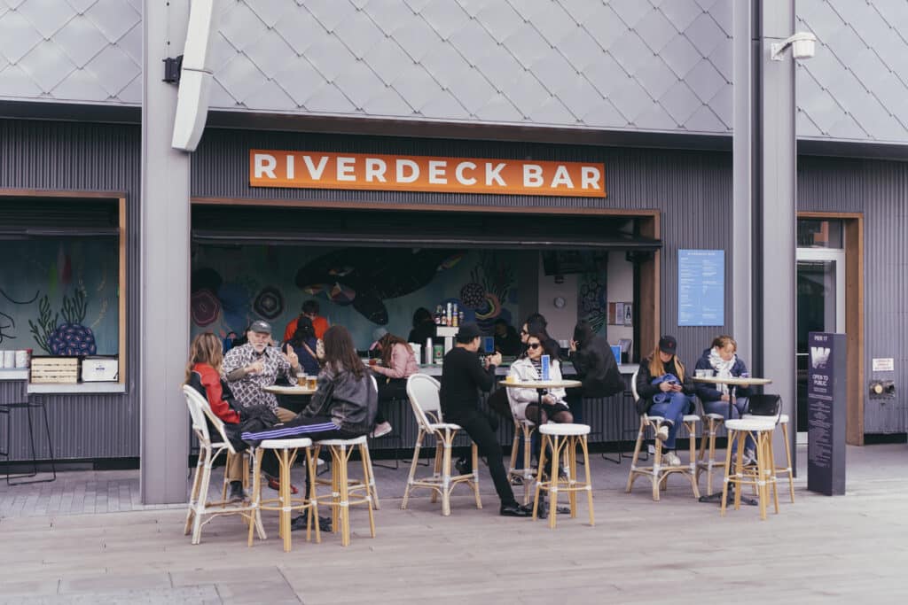 the heineken riverdeck bar on pier 17 at the seaport