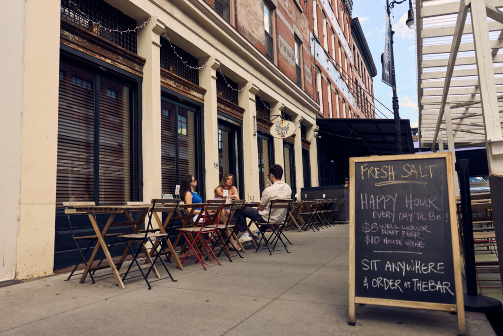 fresh salt sidewalk seating