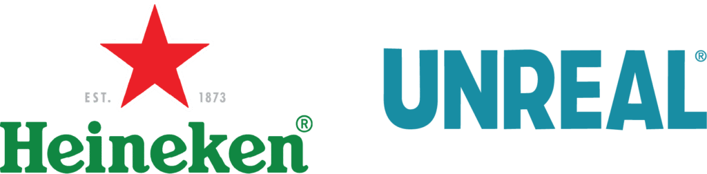 heineken and unreal snacks logos