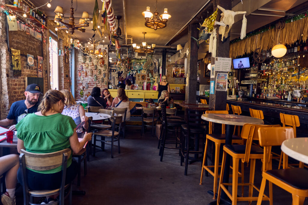 the main bar area at cowgirl seahorse in the seaport